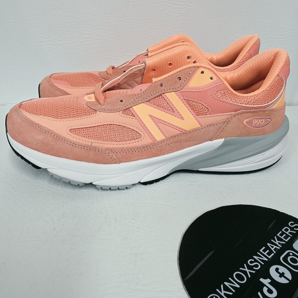New Balance 990v6 Sunrise Rose/Salmon White Sneaker U990SR6 Men's Size 11 - Picture 5 of 10